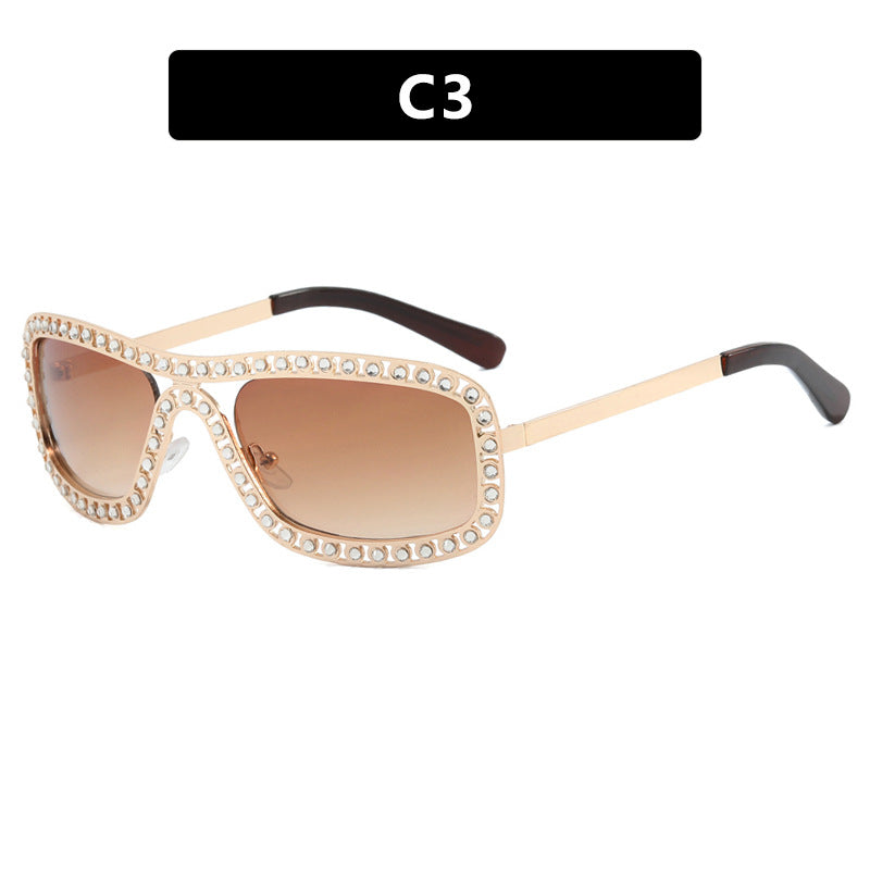 Damen modische Sonnenbrille mit funkelndem Rahmen Karnz