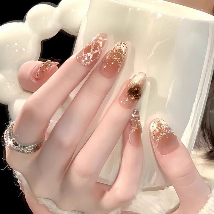 Künstlerisches Stiletto Press-On Nagelkunst Karnz