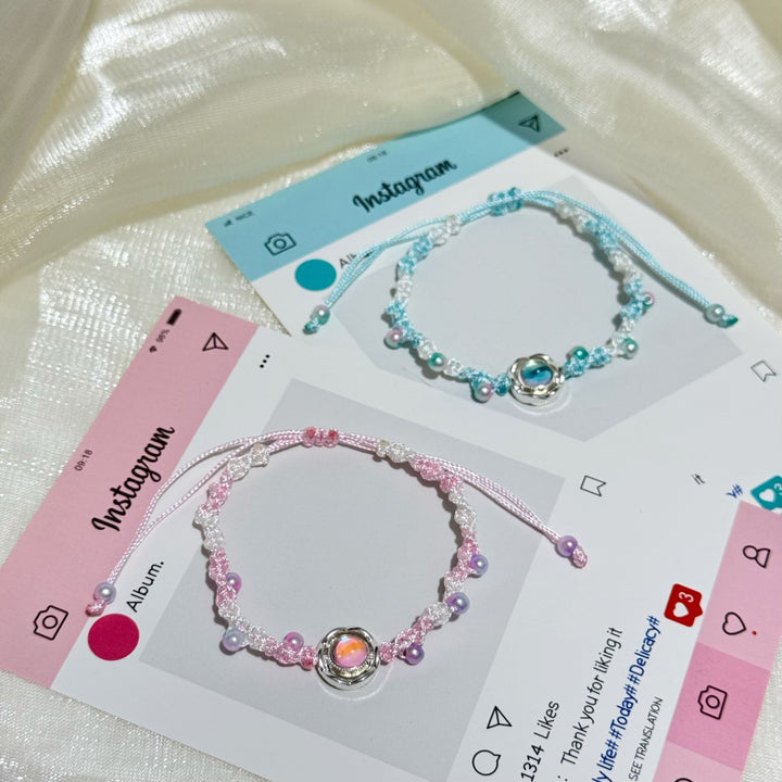Verstellbares Floral Charm Armband Karnz