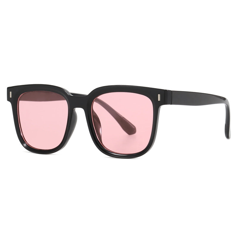Damen Modische quadratische Sonnenbrille mit transparentem Rahmen Karnz