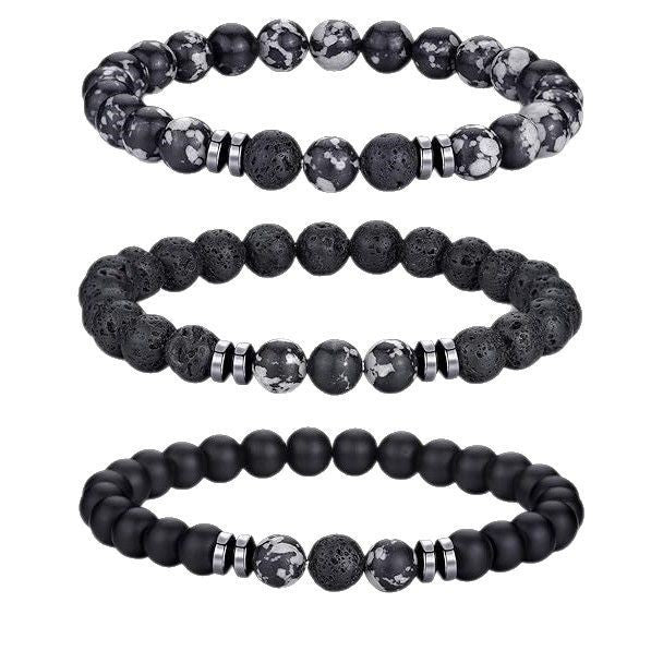 Naturstein Perlenarmband Set Karnz