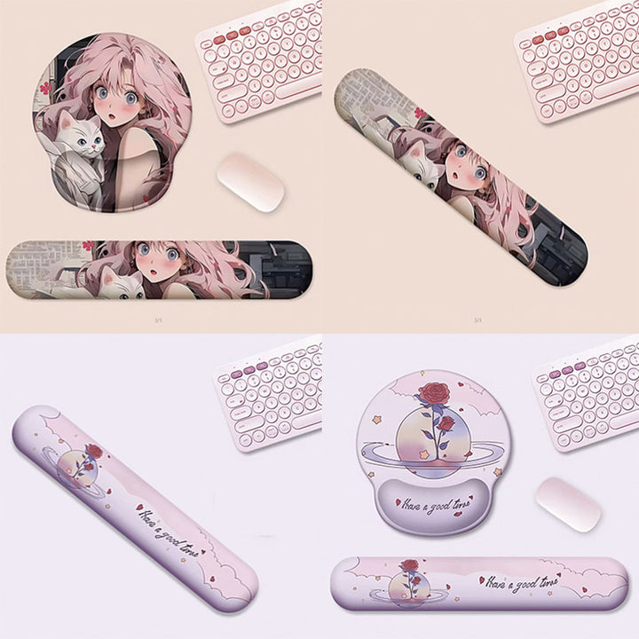 Künstliche Ergonomische Mauspad und Handgelenkauflage Set
