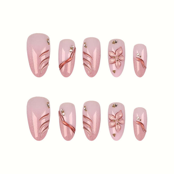 Dekorative florale Press-On Nagelkunst
