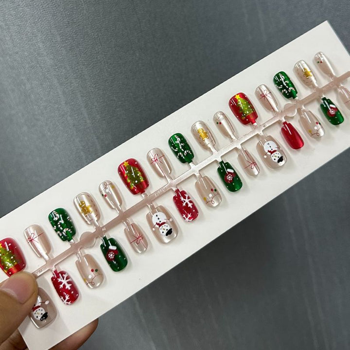 Künstlerisches Ombre Press-On Nagelspitzen Set Karnz