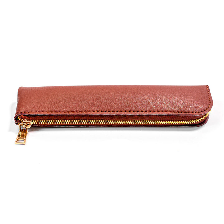 Premium Leder Reißverschluss Bleistift Etui Karnz