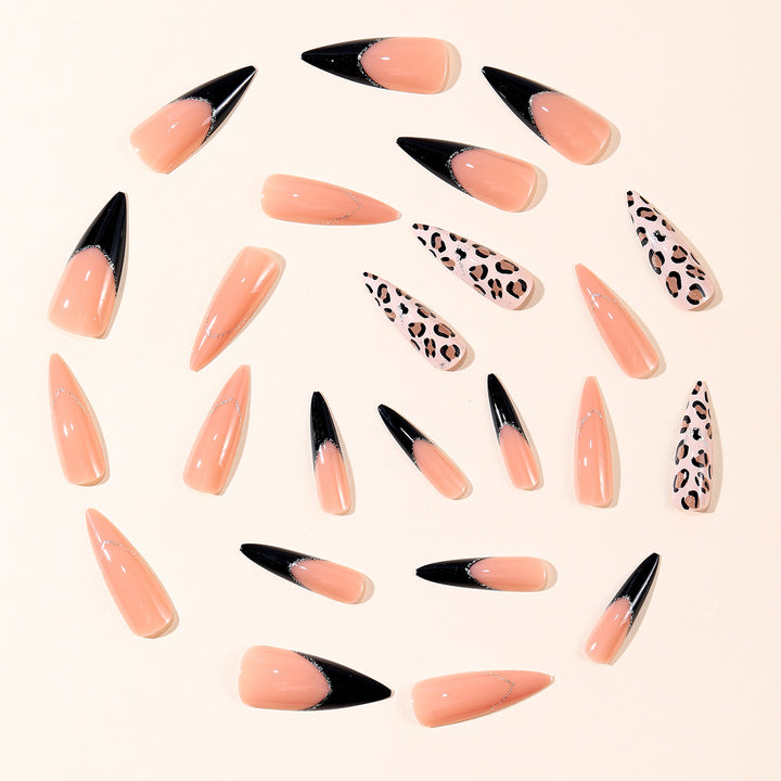 Elegant Leopard Print Stiletto Nagel Kunst Erweiterungen Karnz