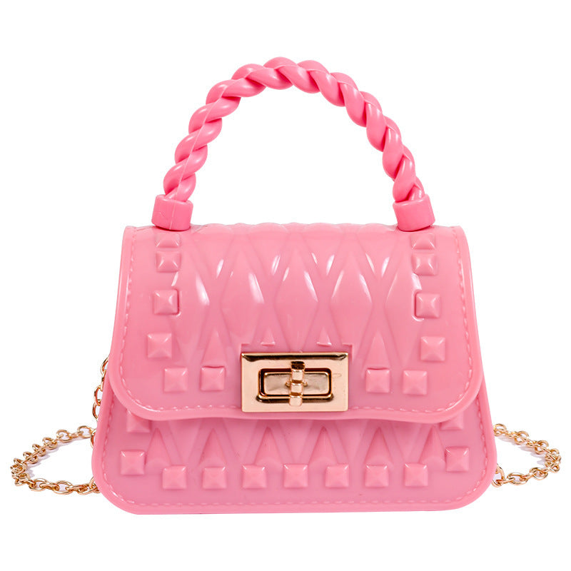 Damen Designer Handtasche mit strukturiertem Obermaterial und goldfarbener Schnalle Karnz