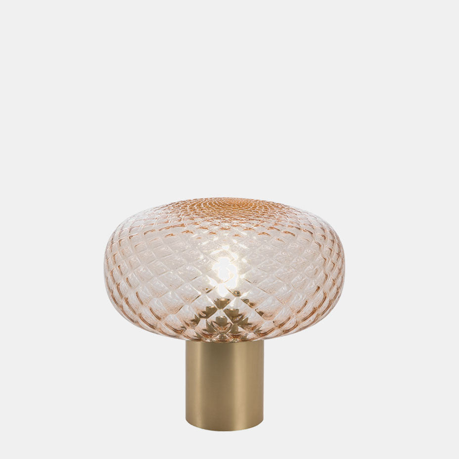 Glas Mushroom Tischlampe mit dekorativem Sockel