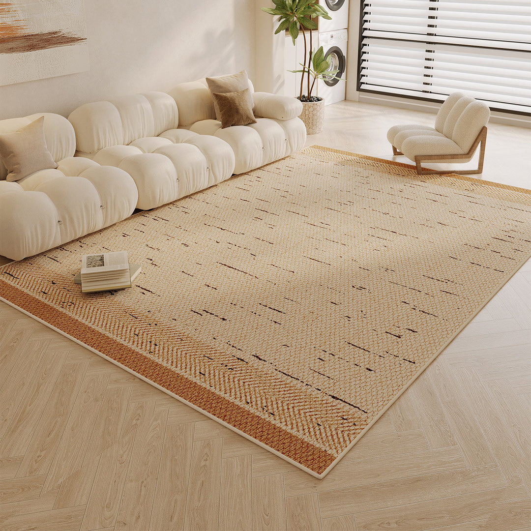 Large Low-Pile Striped Textured Area Rug with Durable Stain-Resistant Weave
