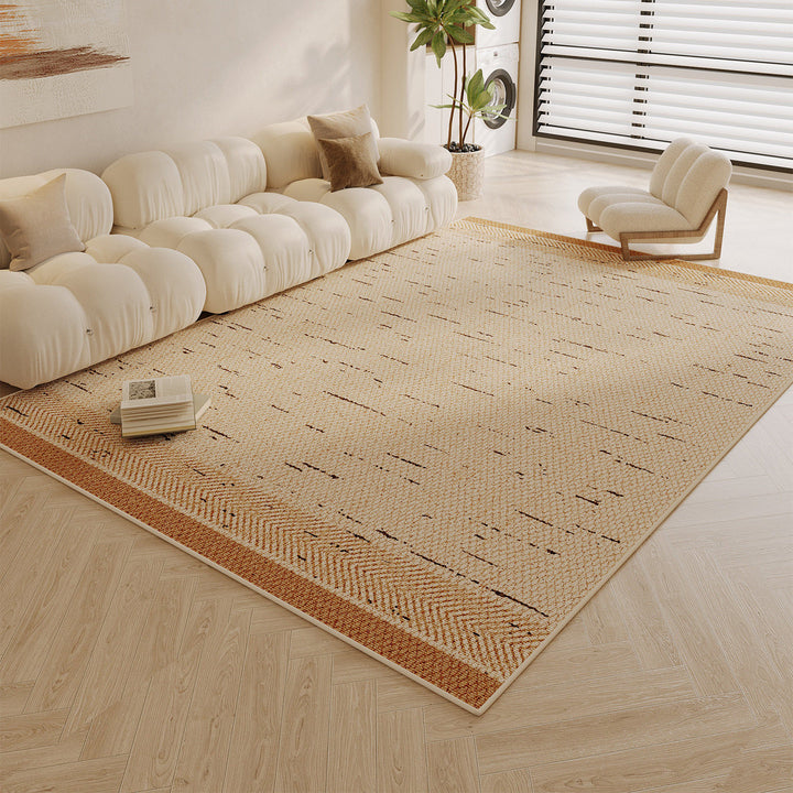 Large Low-Pile Striped Textured Area Rug with Durable Stain-Resistant Weave