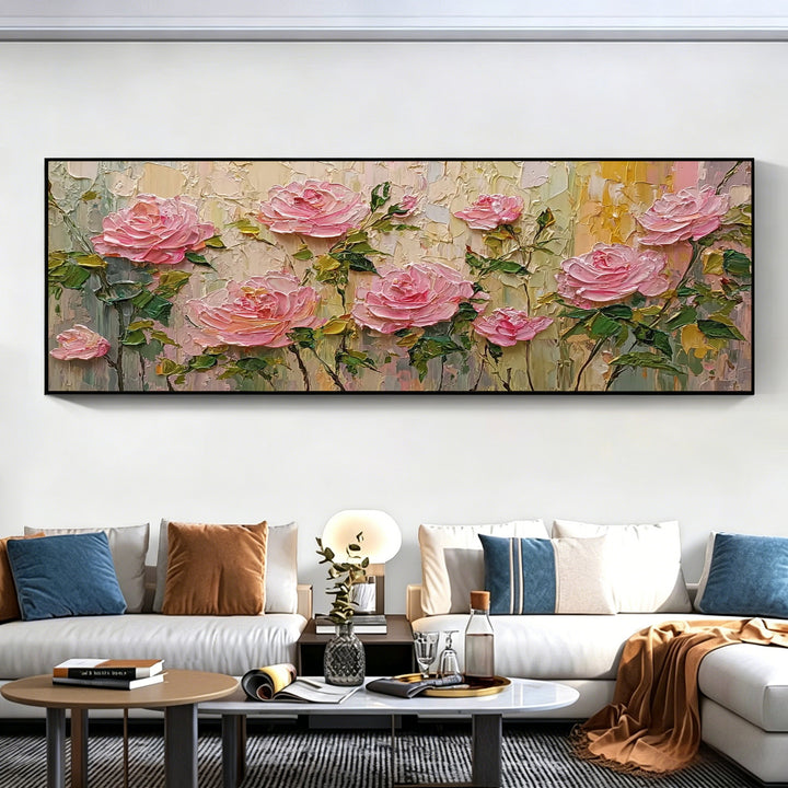 Elegante Texturierte Florale Leinwandkunst für Zuhause