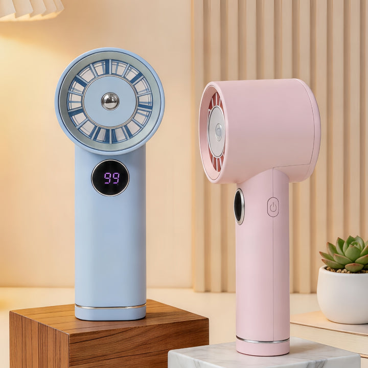 Damen Tragbarer Luftstrom-Ventilator mit Digitalanzeige Karnz