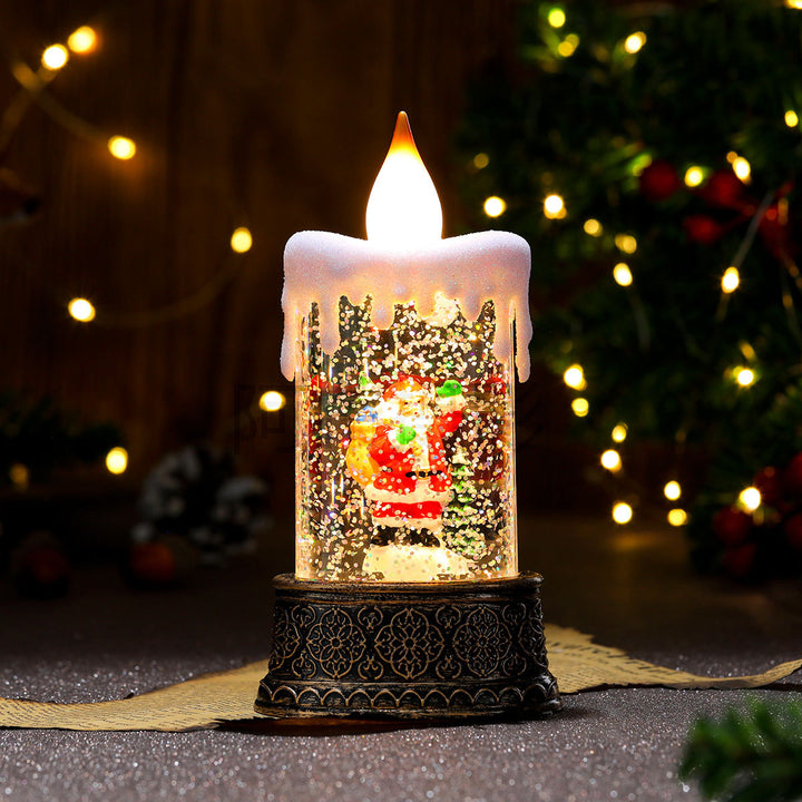 LED Beleuchtete Schneekugel Kerzen Dekoration Karnz