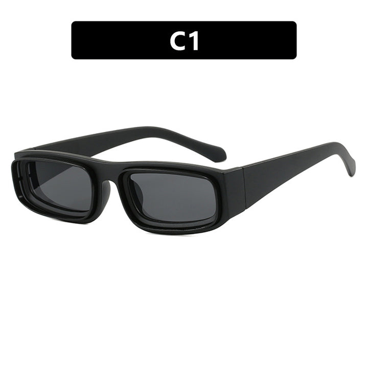Damen trendige rechteckige Sonnenbrille mit elegantem Farbenspiel Karnz