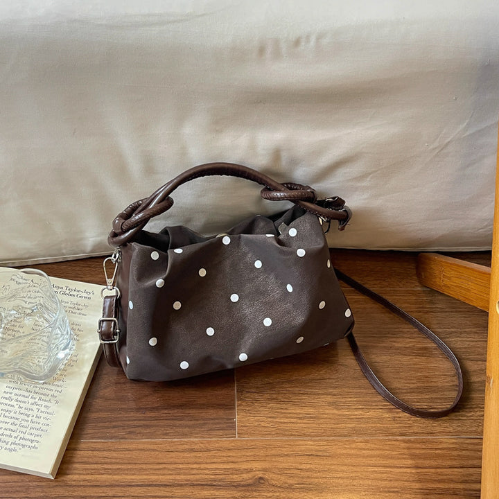 Polka Dot Strukturierte Handtasche