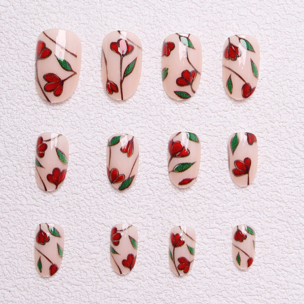 Blumen-Design Press-On Nägel Karnz