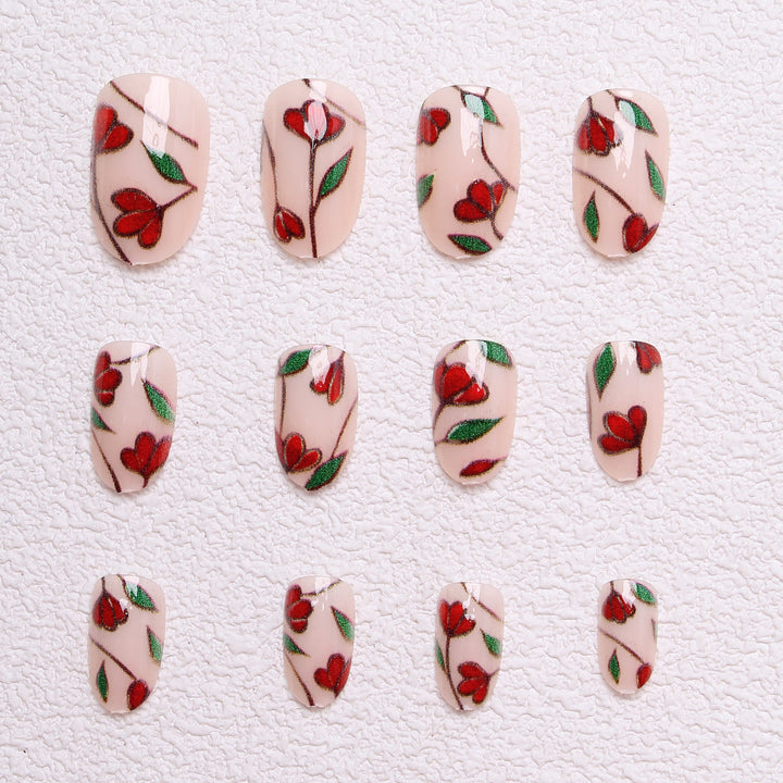 Blumen-Design Press-On Nägel Karnz