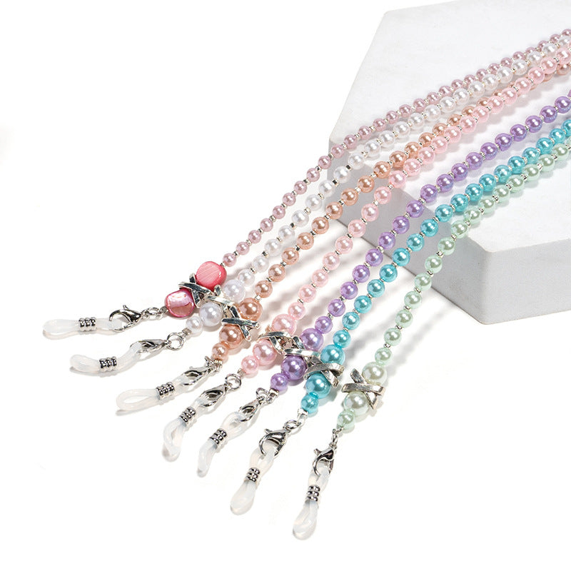 Elegante Kunstperlen Brillen Kette Karnz