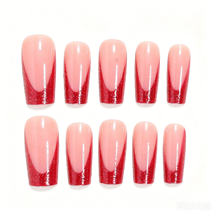 Glitter Tip Stiletto Press-On Nagel Set Karnz
