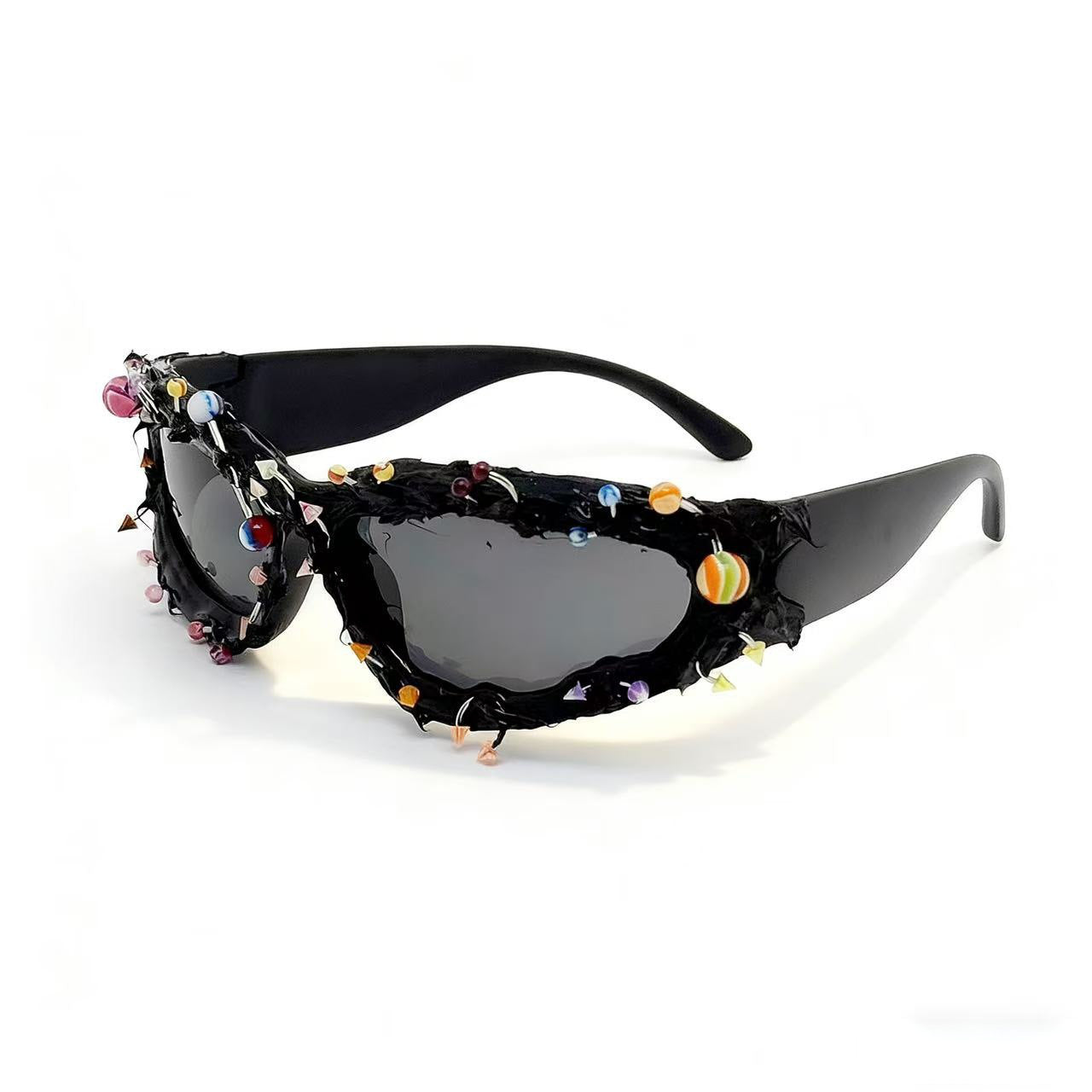 Damen Sonnenbrille mit kreativem Dekor und markantem Rahmen Karnz