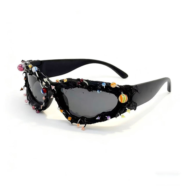 Damen Sonnenbrille mit kreativem Dekor und markantem Rahmen Karnz