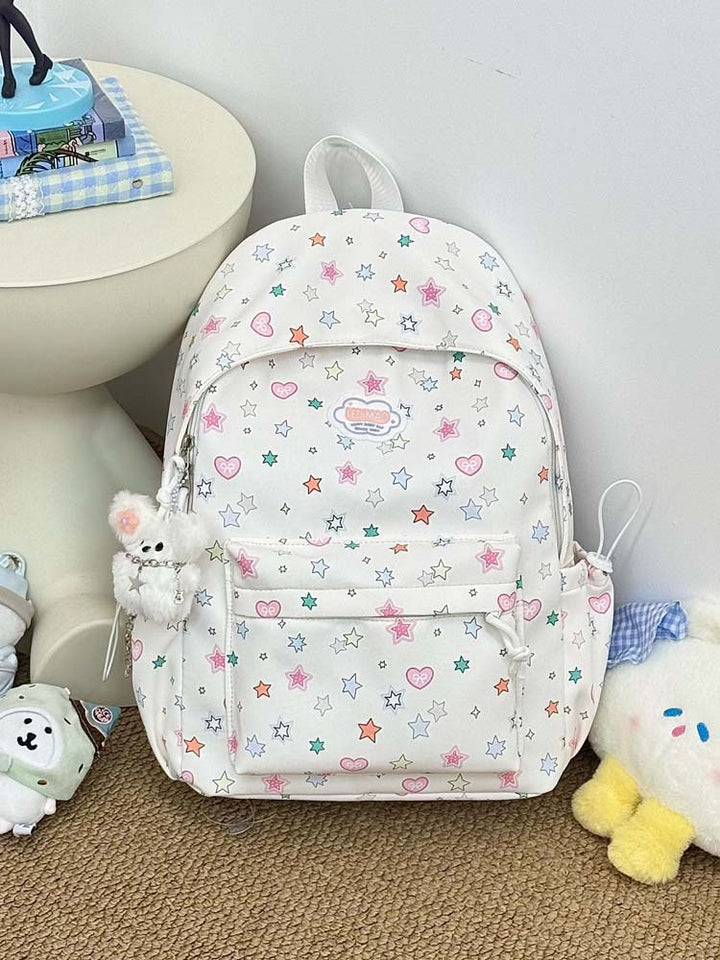 Niedlicher Rucksack mit Stern- und Herzmuster