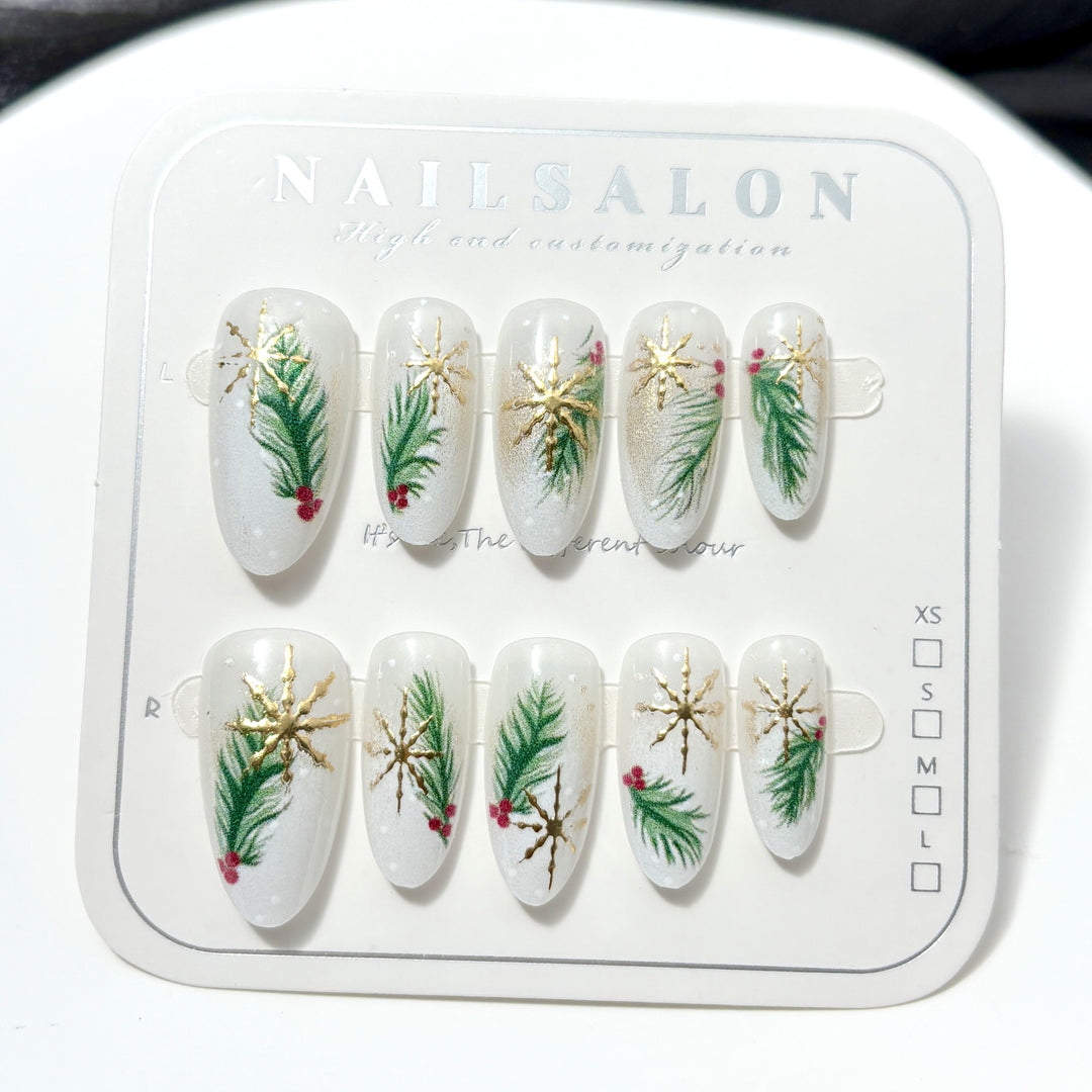 Festliches winterliches Press-On-Nagelset