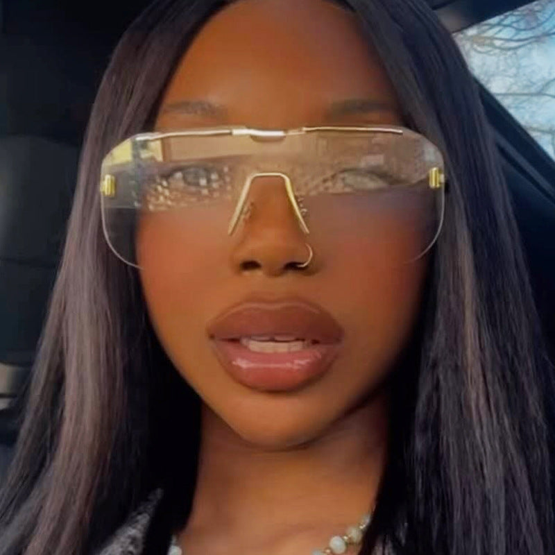 Damen geometrische Sonnenbrille mit stylischem Metallrahmen und UV-Schutz Karnz