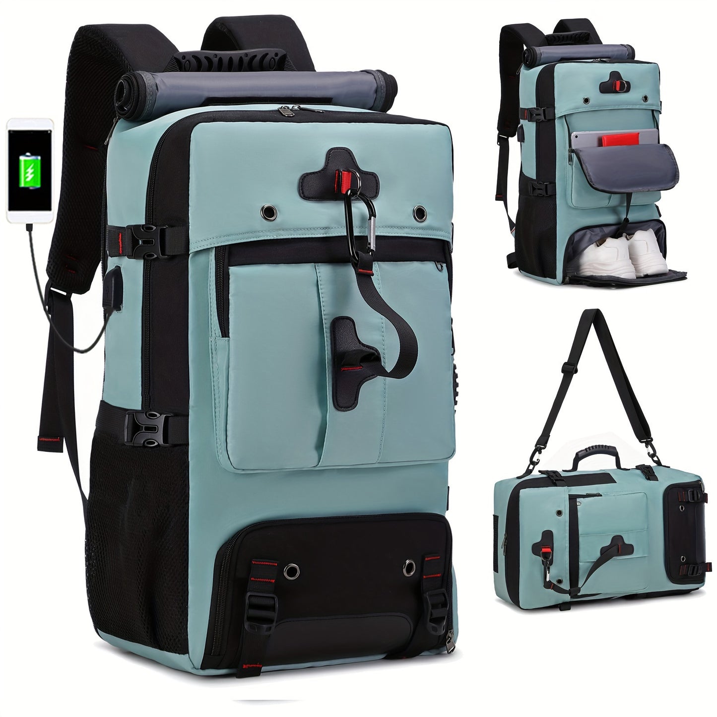 Unisex Multifunktionaler Rucksack mit integrierter Powerbank-Funktion Karnz