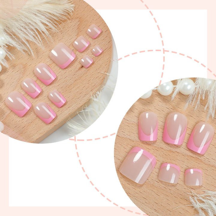 Premium French Tip Press-On Nails Set mit elegantem Verlauf-Design Karnz