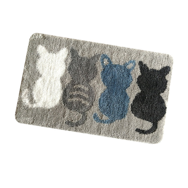 Plüsch-Katzen-Themen-Badmatte