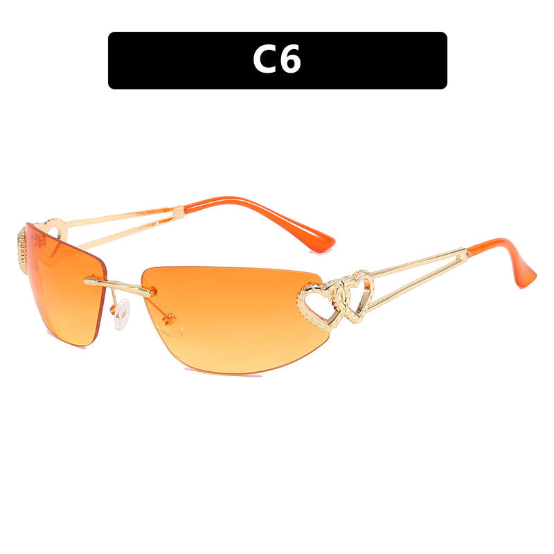 Damen stilvolle Cat-Eye Sonnenbrille mit einzigartigen Herzdetails Karnz