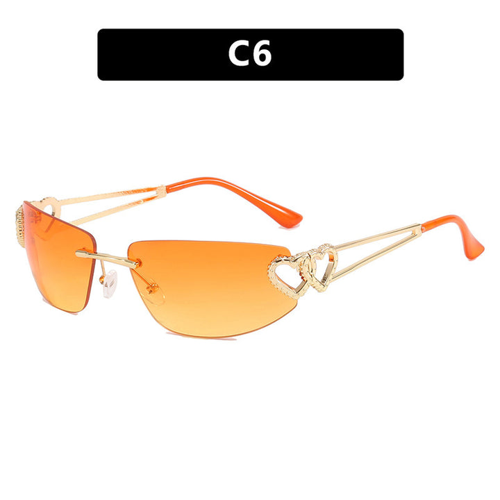 Damen stilvolle Cat-Eye Sonnenbrille mit einzigartigen Herzdetails Karnz