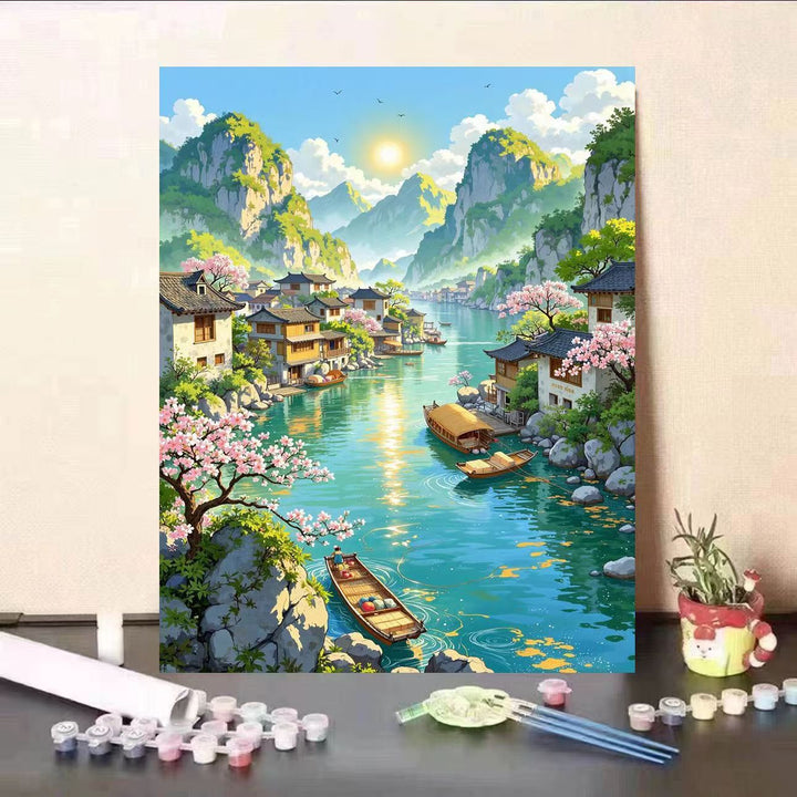 Scenic Landscape DIY Malen nach Zahlen Kunstset Karnz