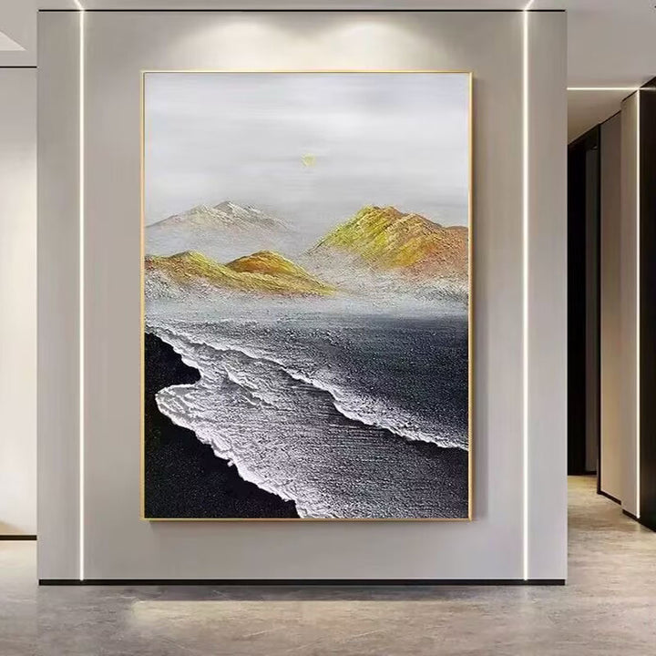 Texturierte Küstenlandschaft Leinwandkunst