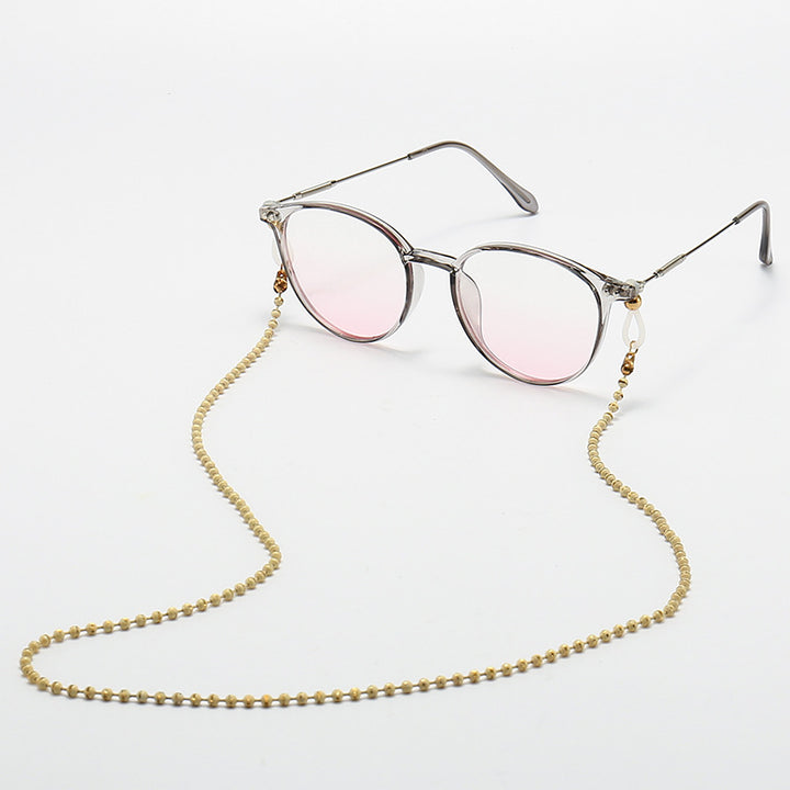 Modische Katzenaugenbrille mit Perlenkette Karnz