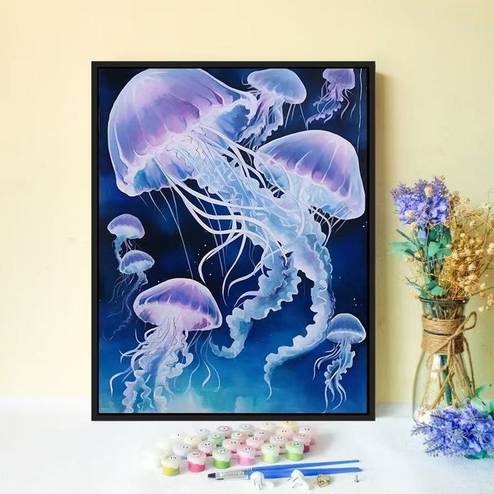 Jellyfish-inspiriertes Canvas-Wandkunst Karnz