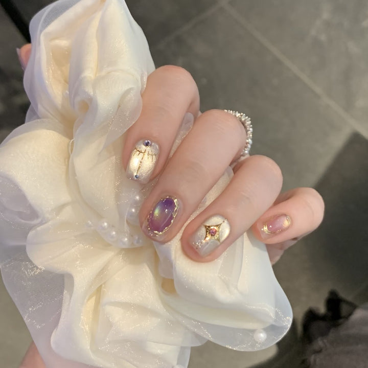 Glamouröse mit Strass verziehene Press-On Nagelset