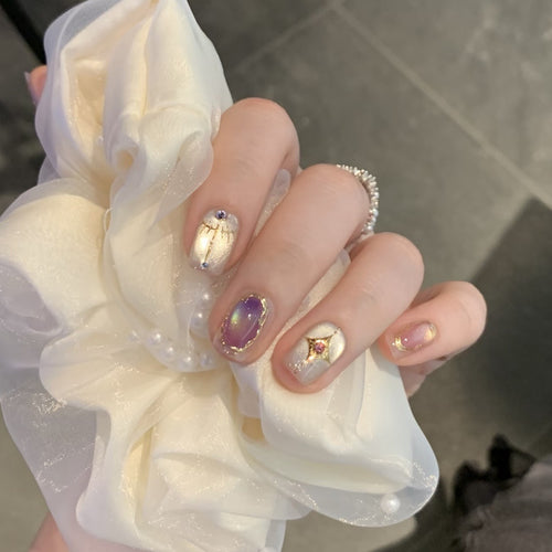 Glamouröse mit Strass verziehene Press-On Nagelset