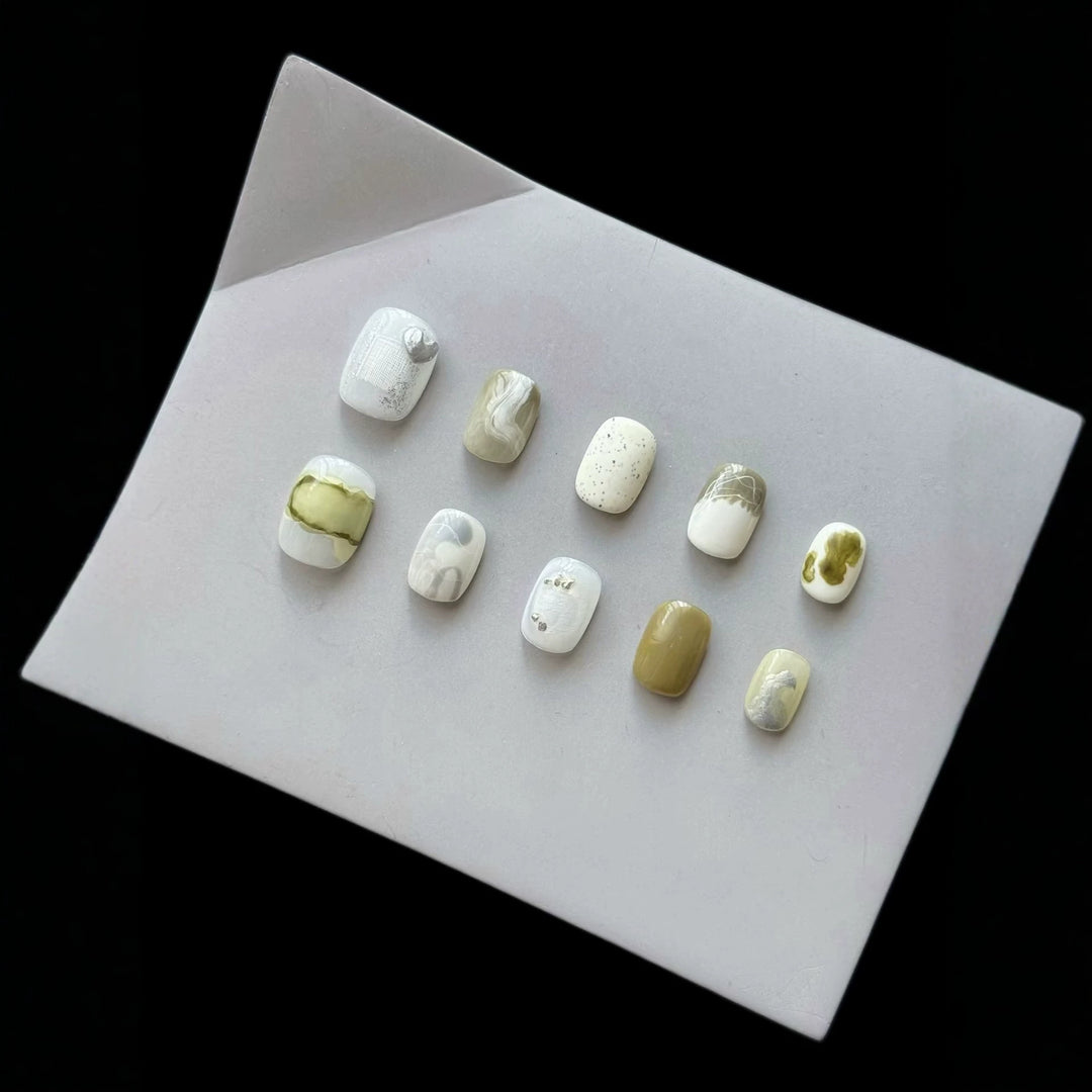 Künstlerisches Marmor Design Press-On Nagelset