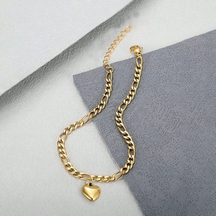 Herz Charm Link Armband Karnz