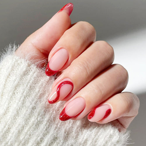 Stylisches French Tip Press-On Nails Set Karnz