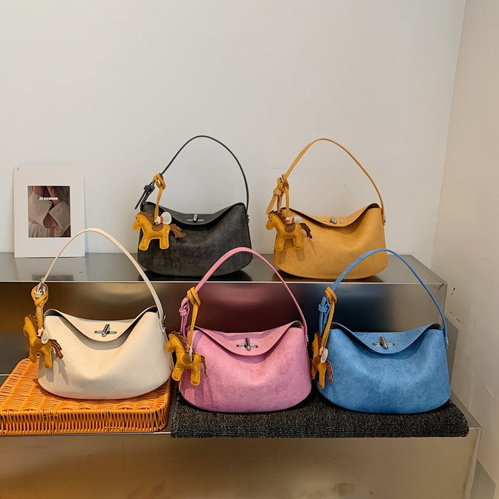 Elegante Soft-Suede Schultertasche Karnz