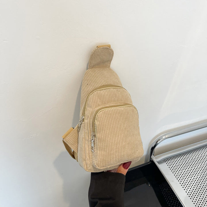 WoMulti-Fächige Corduroy Sling Bag Karnz