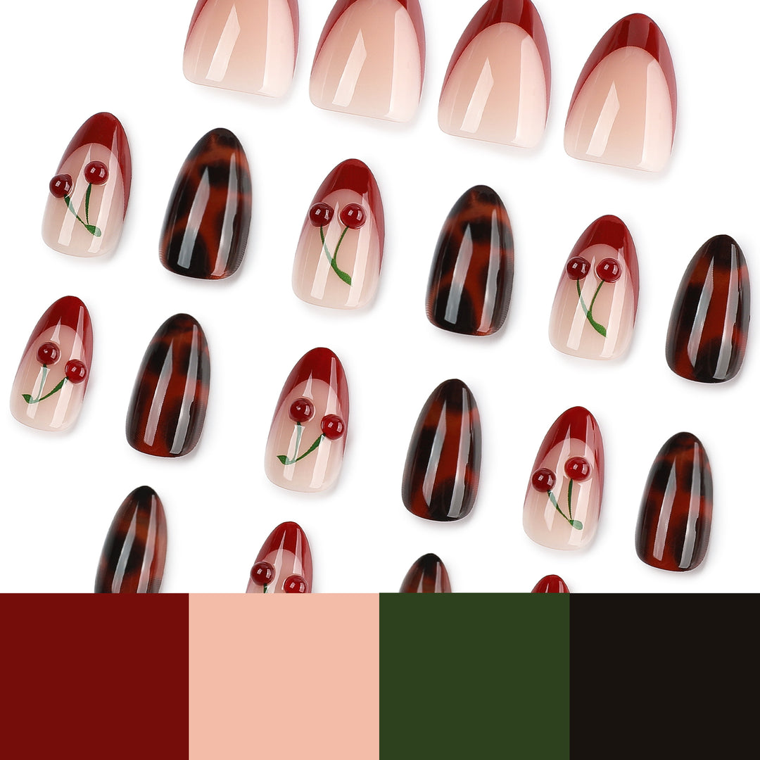 Kreative Nagelkunst im Cherries-Design Karnz