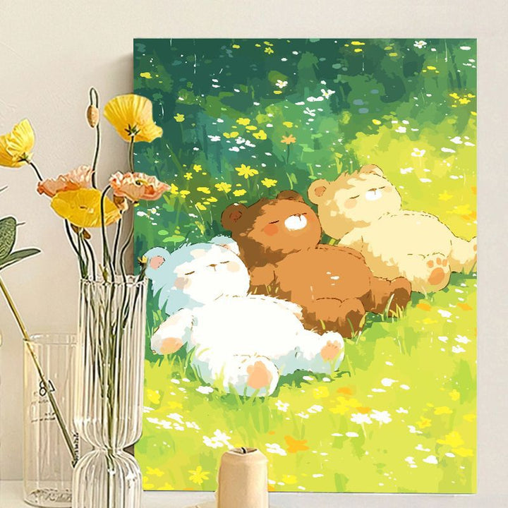 Niedliches Bären-Themen-Kunst-Leinwanddruck Karnz