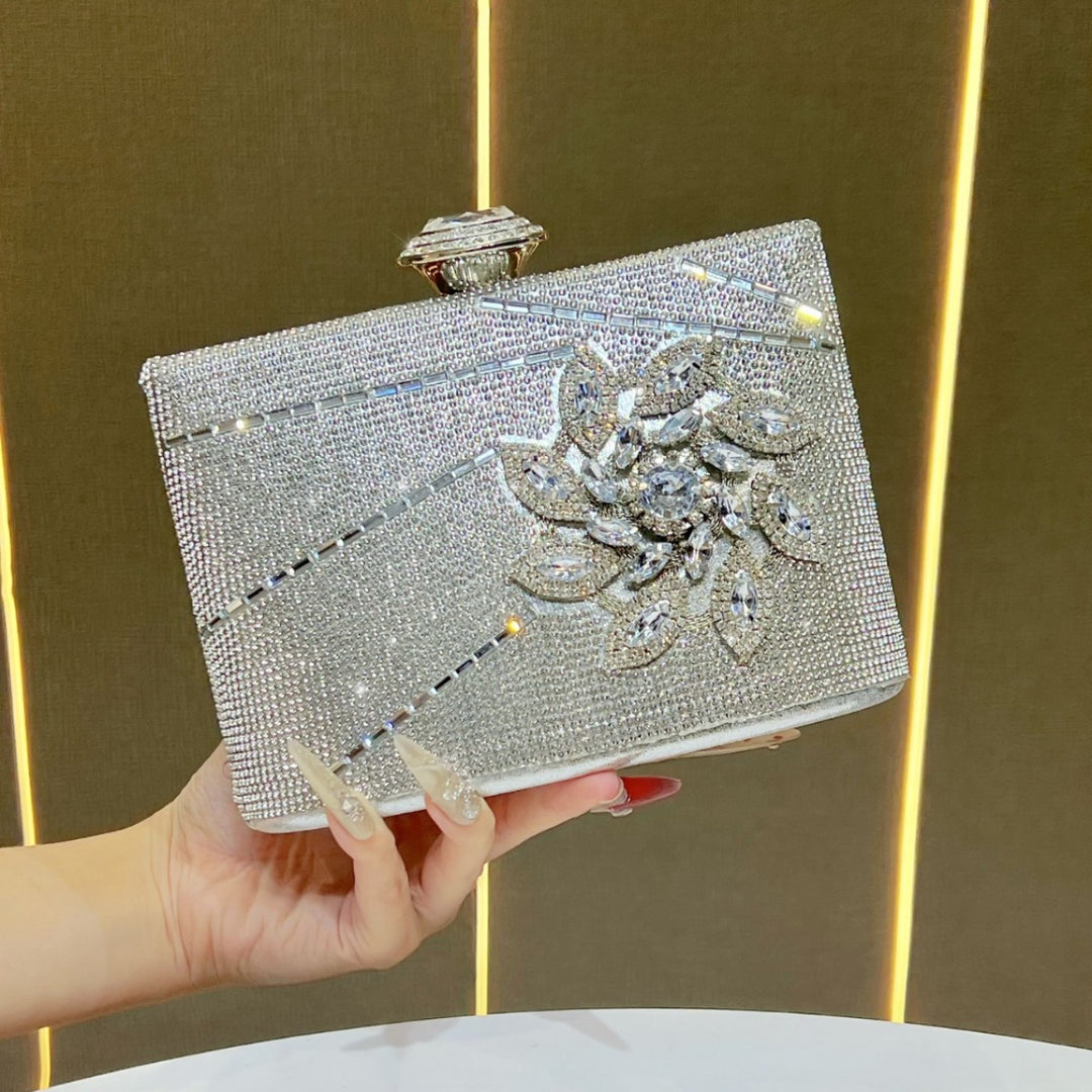 Verschnörkelte Strass Abend Clutch