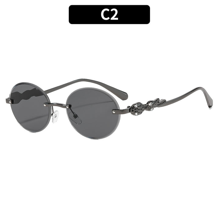 Modische runde Sonnenbrille mit kunstvollen Details