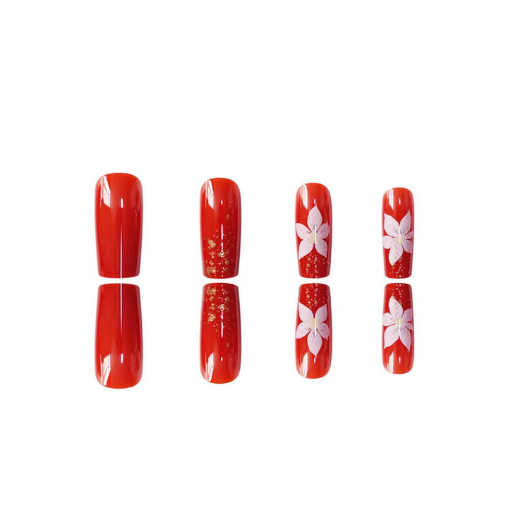 Florales Design Press-On-Nagelkunstset Karnz