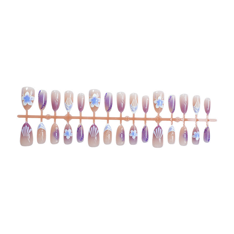 Elegantes Blumendesign Press-On Nagelkunst-Set